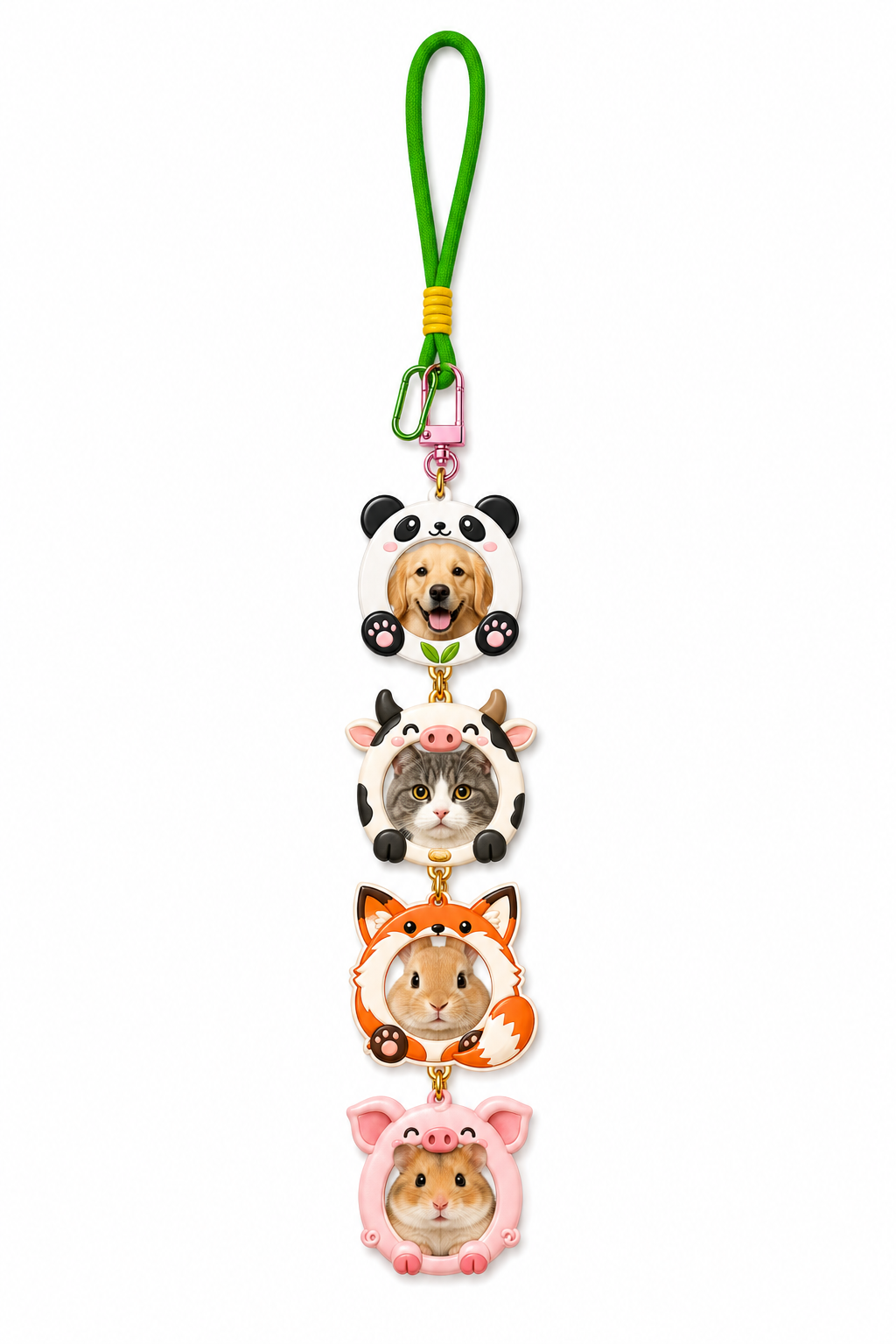Animal Buddy Pet Stackies™ Custom 3D Pet Charms – Panda, Bunny & Cute Animal-Inspired Dog & Cat Keychain Gift