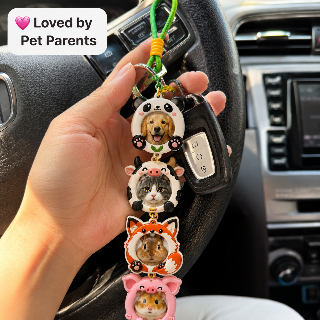 Animal Buddy Pet Stackies™ Custom 3D Pet Charms – Panda, Bunny & Cute Animal-Inspired Dog & Cat Keychain Gift