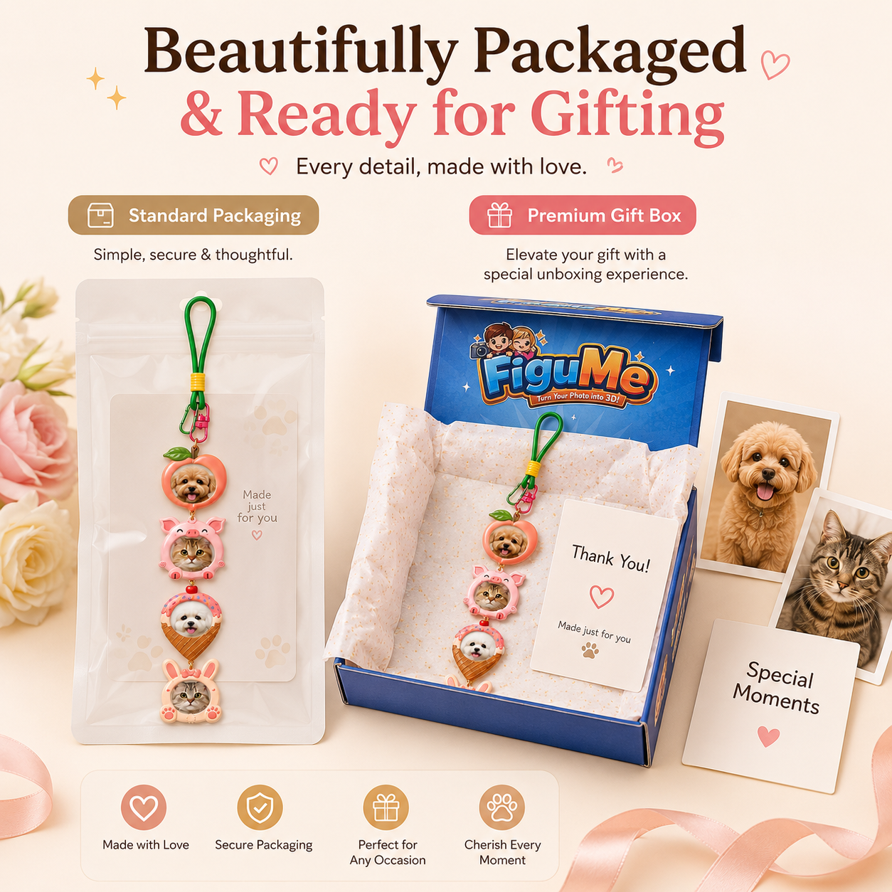 Pet Stackies™ Custom 3D Pet Charms From Photo - Pet Keychain From Photo – Personalized Dog & Cat Charm Gift (Copy)