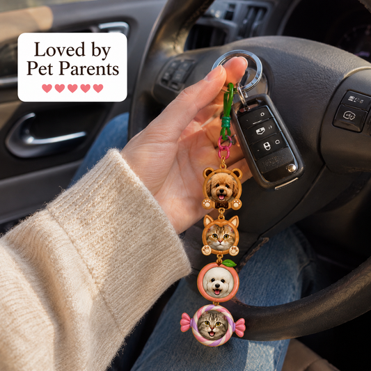 Multi-Pet Stackies™ Custom 3D Pet Charms From Photo - Pet Keychain From Photo – Personalized Dog & Cat Charm Gift