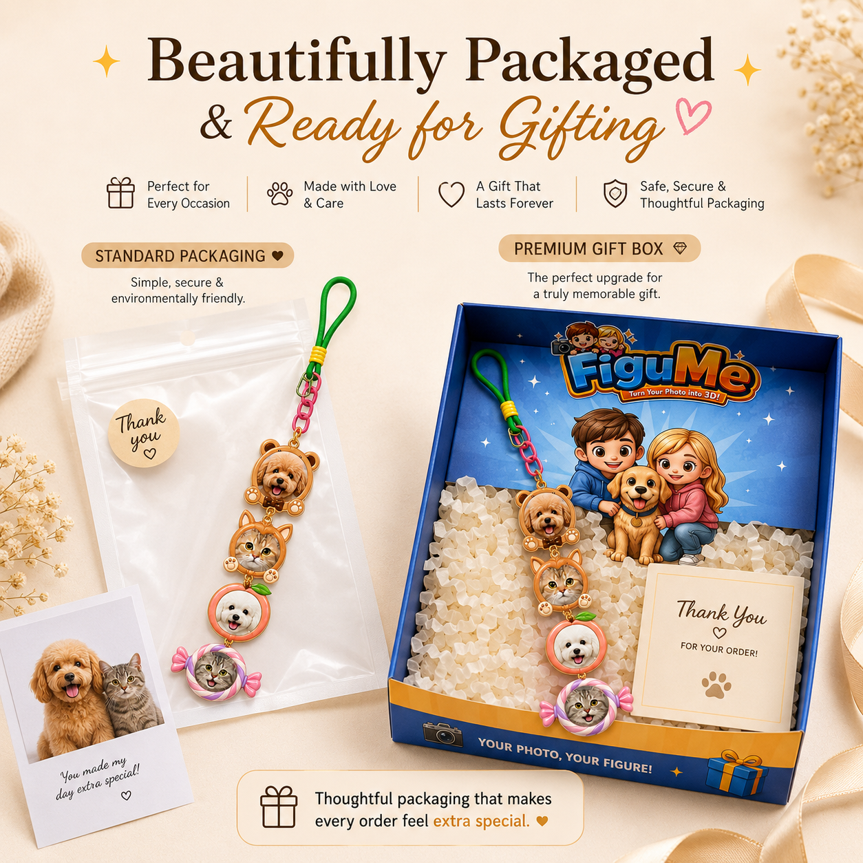 Pet Stackies™ Custom 3D Pet Charms From Photo - Pet Keychain From Photo – Personalized Dog & Cat Charm Gift (Copy)