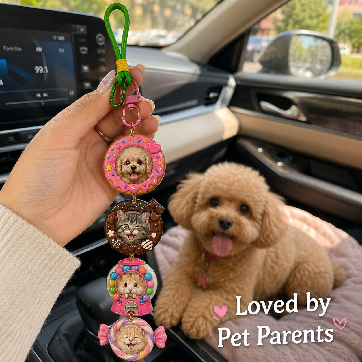 Sweet Treat Pet Stackies™ Custom 3D Pet Charms – Candy, Cake & Dessert-Inspired Dog & Cat Keychain Gift